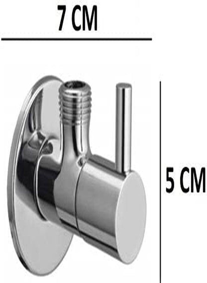 SPAZIO Stainless Steel Turbo Angle Cock/Angle Valve Bathroom Faucets Taps and Faucet Angular Stop Cock Wash Basin for Geyser Tap, Chrome Plated with Wall Flange (Pack of 4) - Image 3